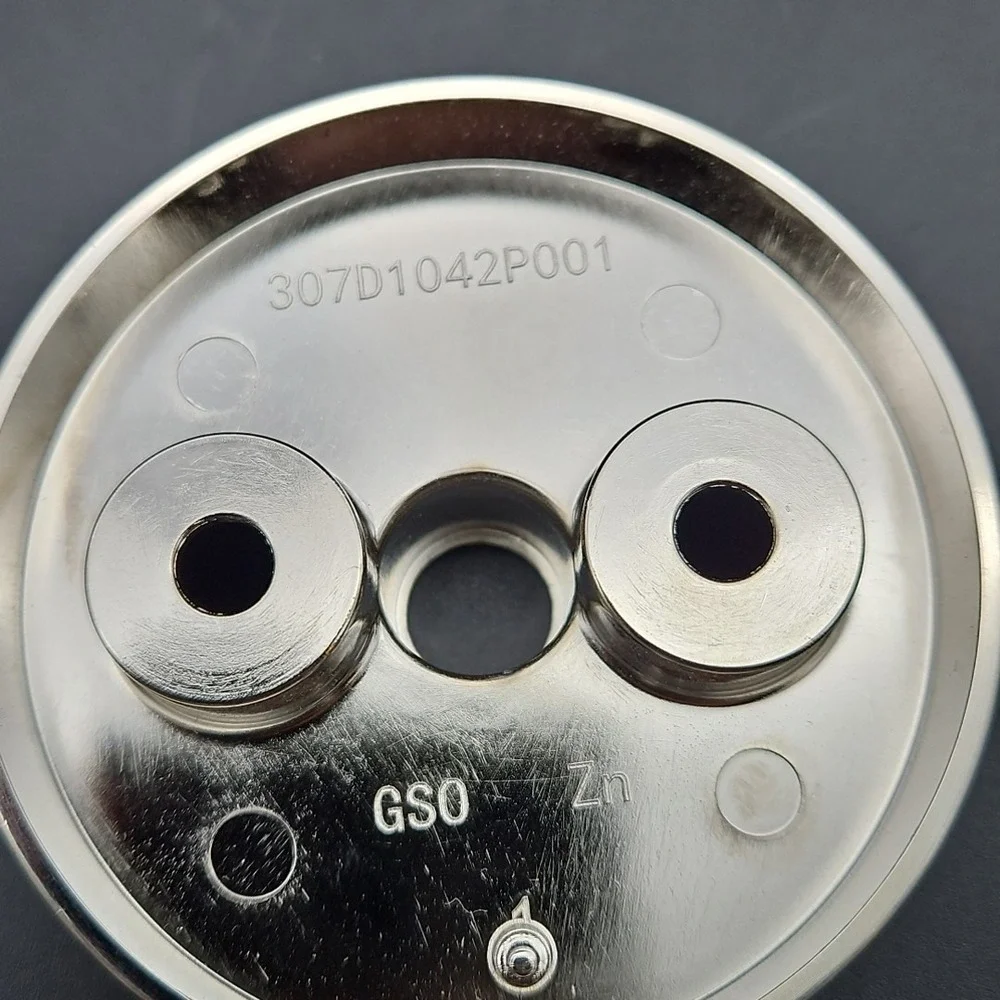 GE Cafe Oven 307D1042P001 Brushed Stainless Knob Bezel GSO Zn 1 OEM 307D1042P001
